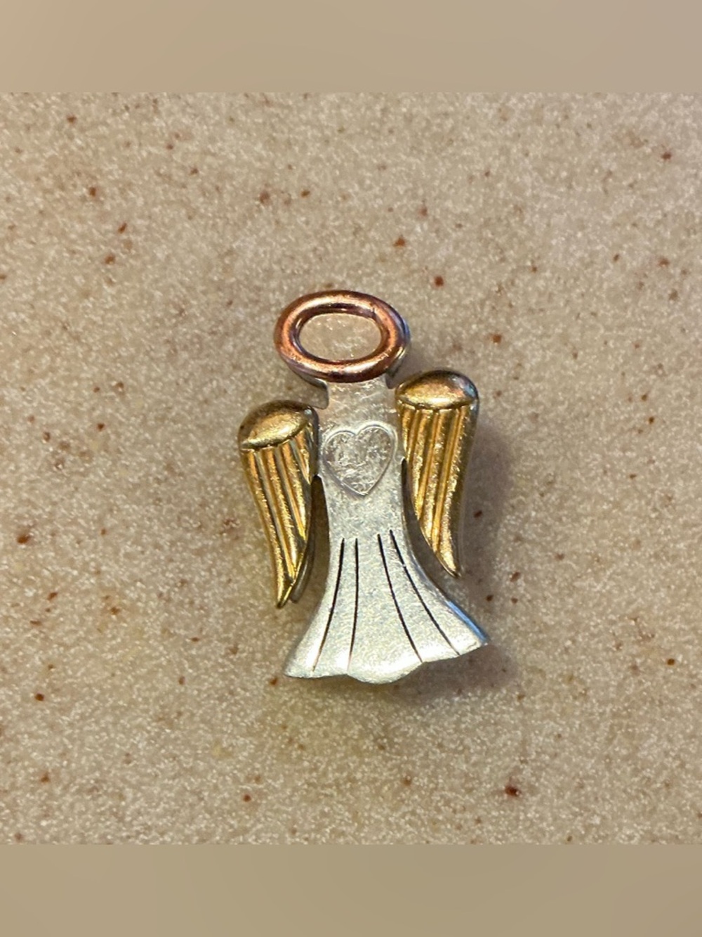 Avon Two-Tone Angel Wing Pendant in Silver and Gold